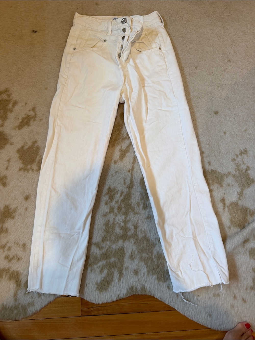Zara Men's Straight Jeans in White